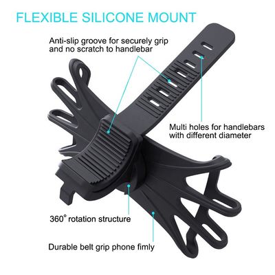 360 Degree Rotation Smart Phone Holder Silicone Bike Phone Mount Holder OEM ODM